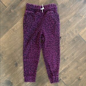 Gap Kids Purple Leopard Print Jogger Sweatpants with Elastic Waistband